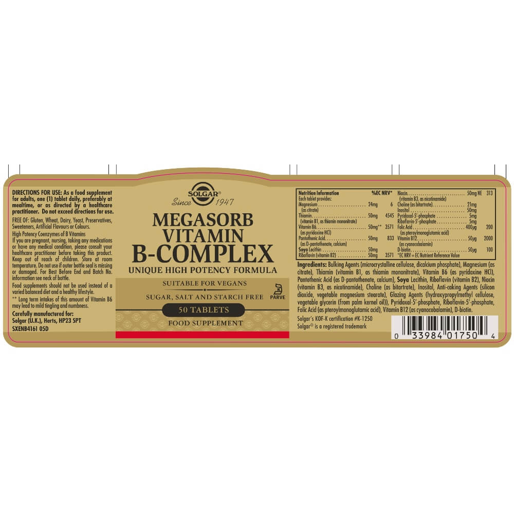 Megasorb Vitamin B-Complex, High Potency