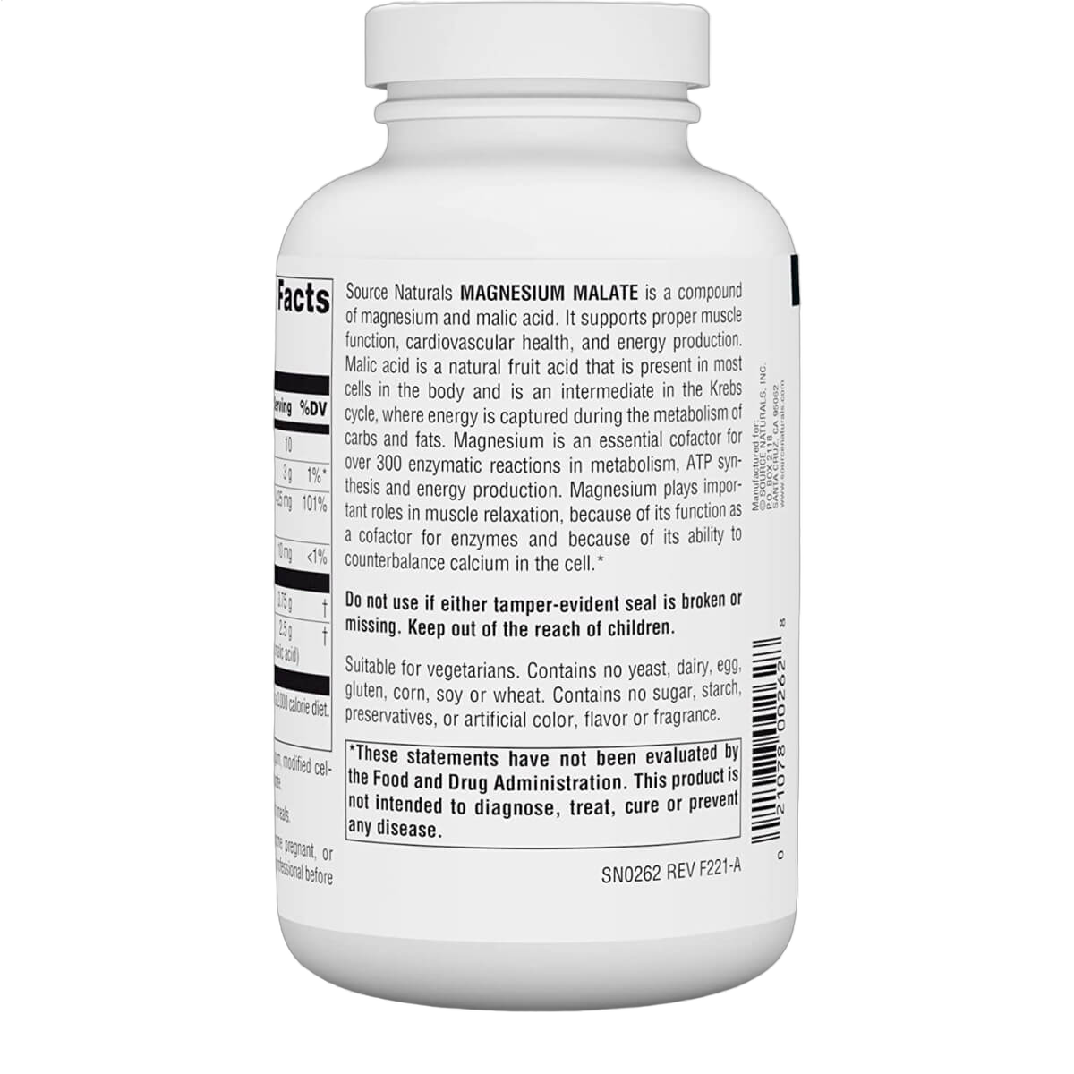 Magnesium Malate, 1250mg