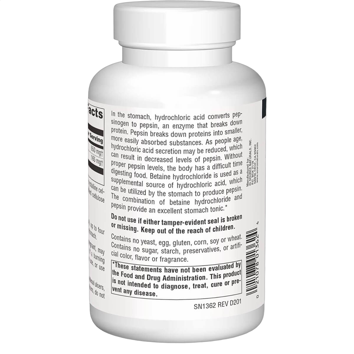 Betaine HCl, 650mg