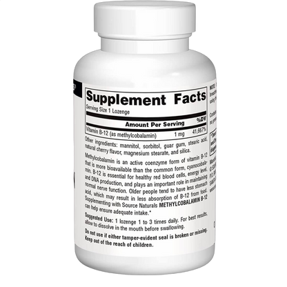 MethylCobalamin Vitamin B-12, 1mg, Cherry Flavoured