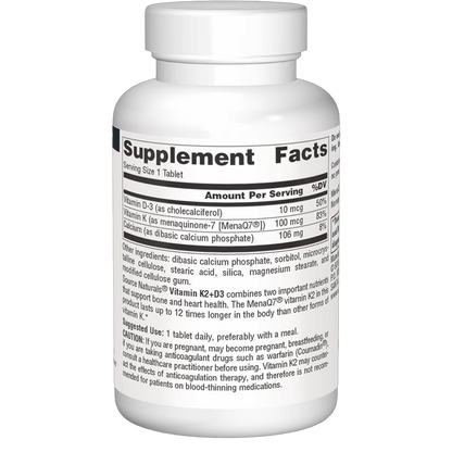 Vitamin K2 + D3, 100mcg