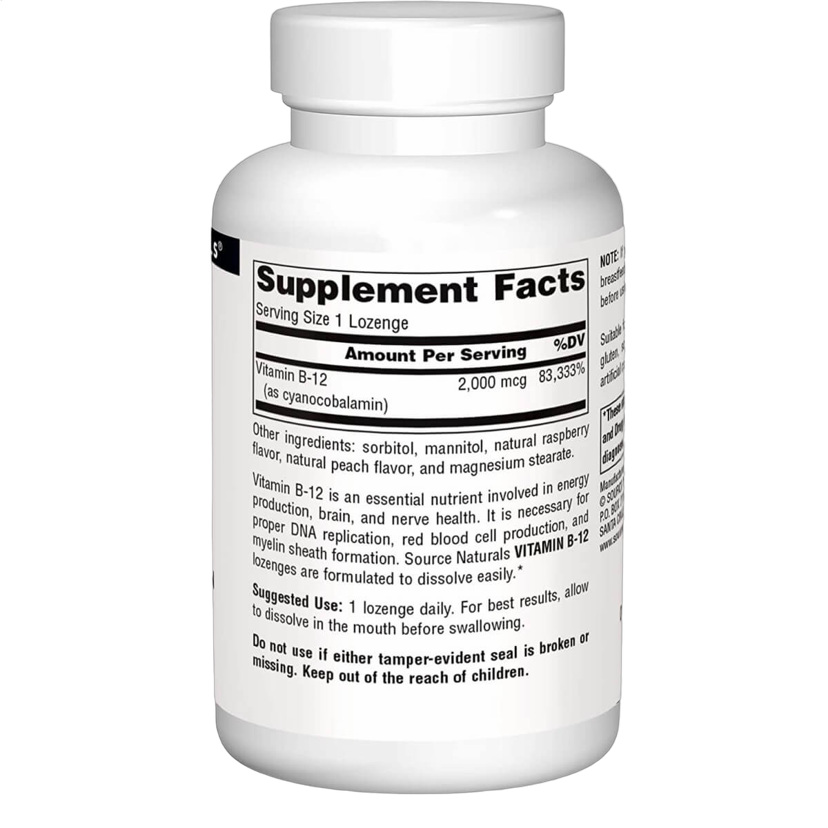 Vitamin B-12, 2000mcg, 100 Lozenge