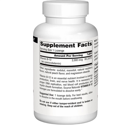 Vitamin B-12, 2000mcg, 100 Lozenge