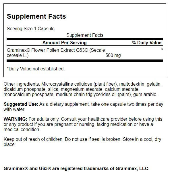 Graminex Flower Pollen Extract, 500mg