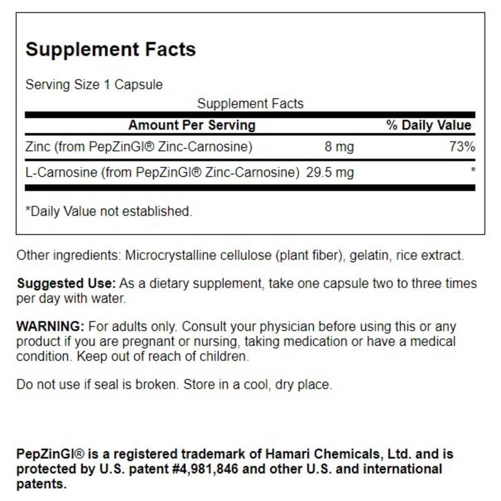 Zinc Carnosine Featuring Pepzingi