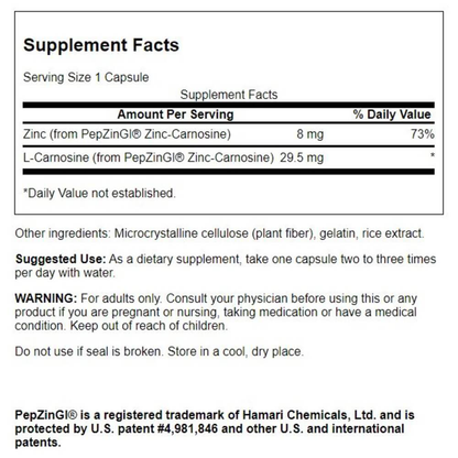 Zinc Carnosine Featuring Pepzingi