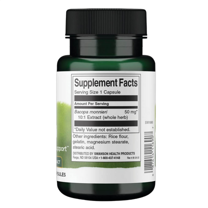 Bacopa Monniera 10:1 Extract, 50mg