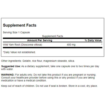 Full Spectrum Wild Yam, 400mg