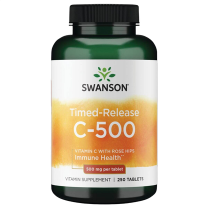 Vitamin C with Rose Hips Timed-Release, 500mg