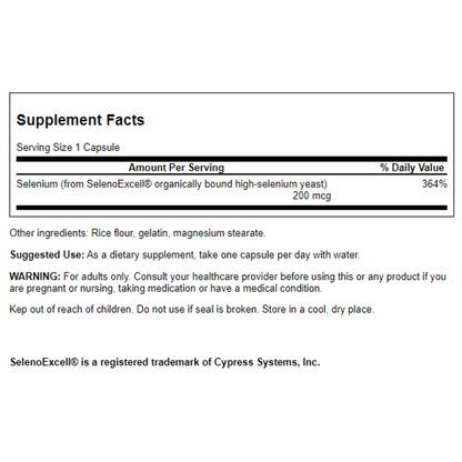 Ultra Selenoexcell Selenium, 200mcg