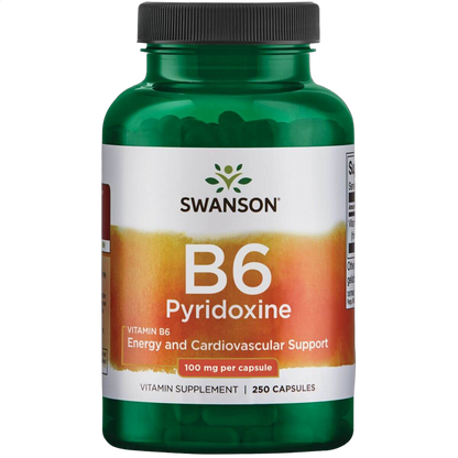 Vitamin B-6 Pyridoxine, 100mg
