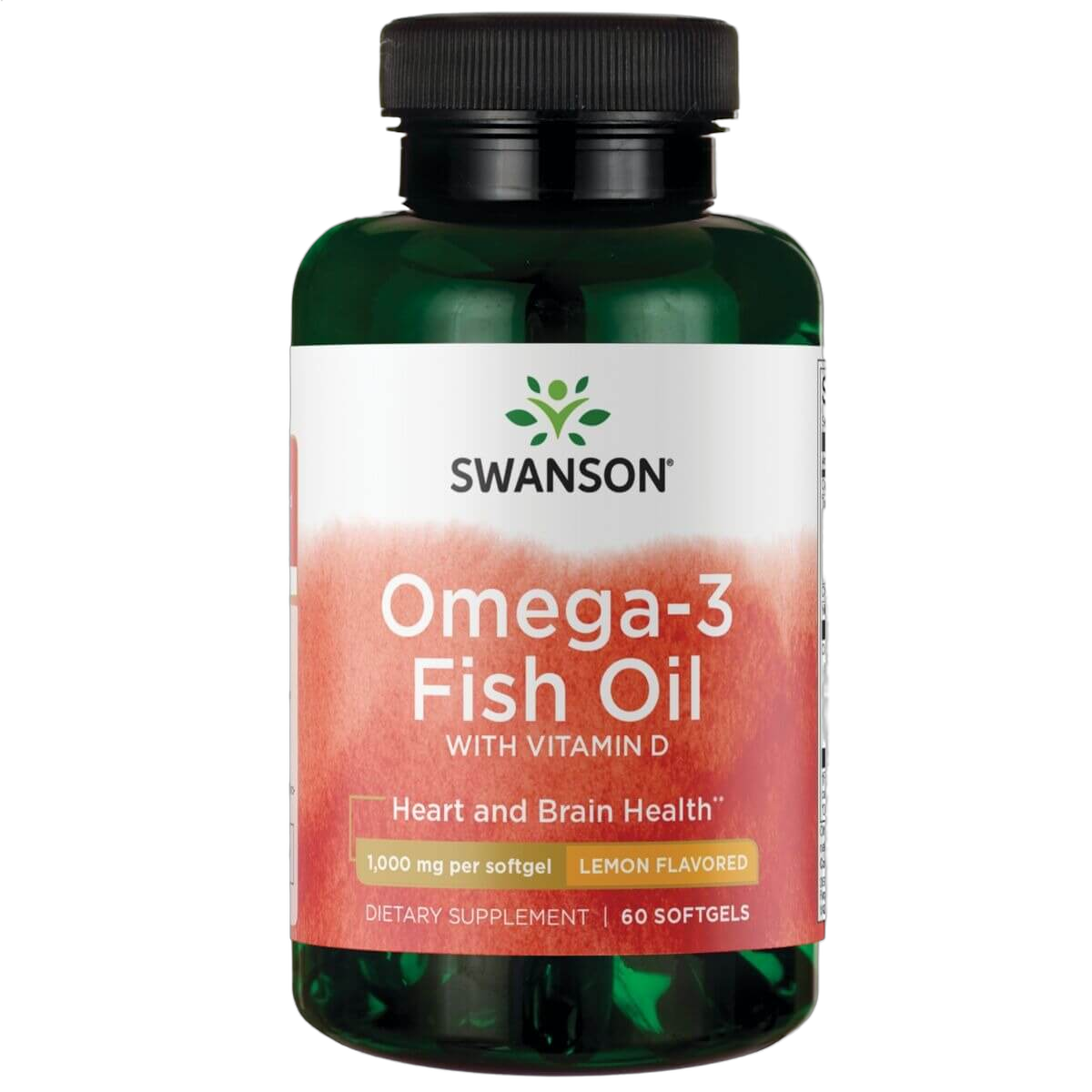 Omega-3 Fish Oil with Vitamin D, 1000mg, Lemon Flavour