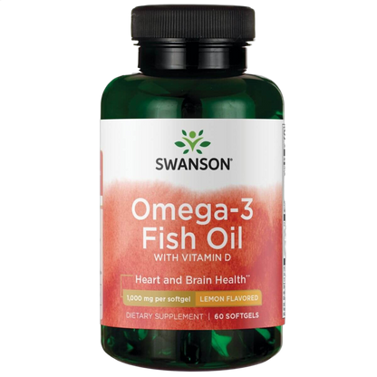 Omega-3 Fish Oil with Vitamin D, 1000mg, Lemon Flavour