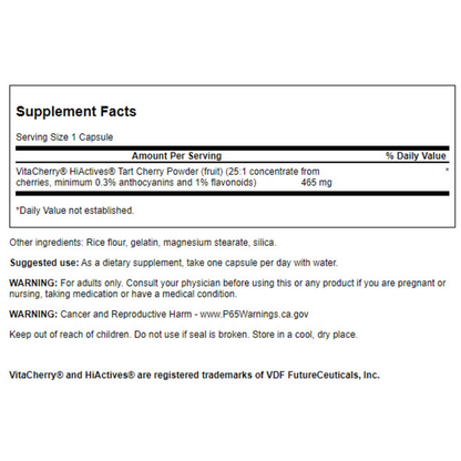 Hiactives Tart Cherry, 465mg