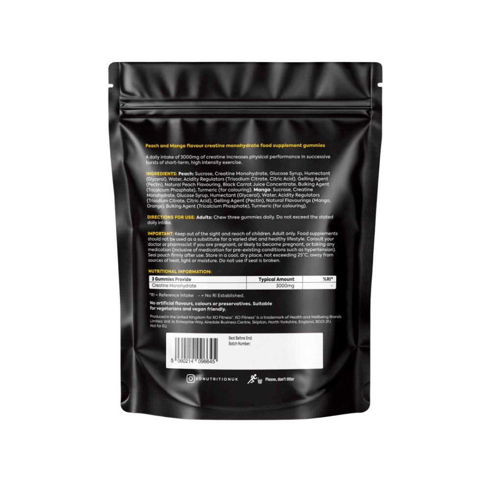 Creatine Gummies, Peach Mango Flavour, 3000mg
