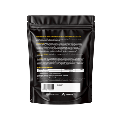 Creatine Gummies, Peach Mango Flavour, 3000mg
